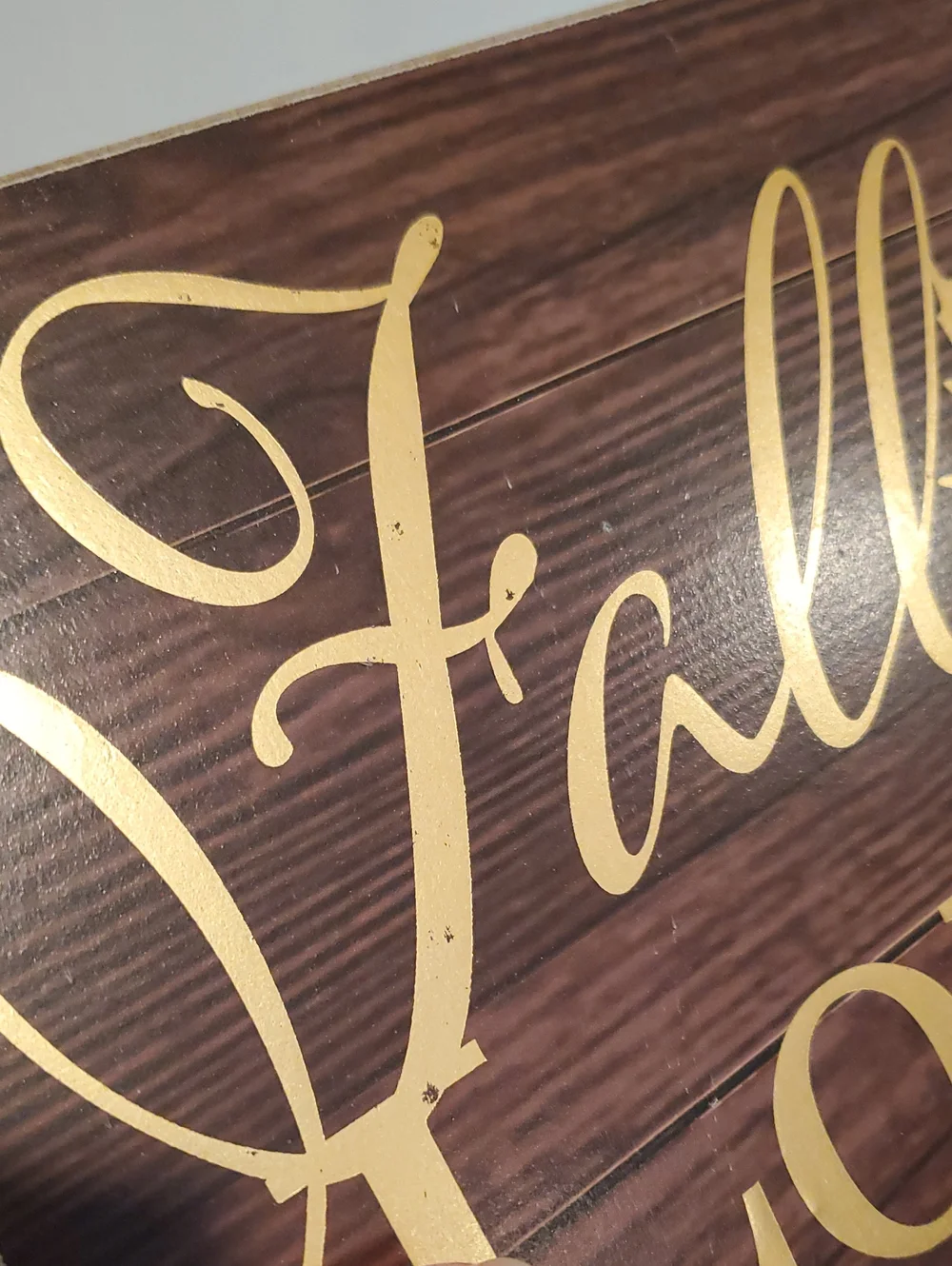 Fall in Love Gold and Brown Wall Sign